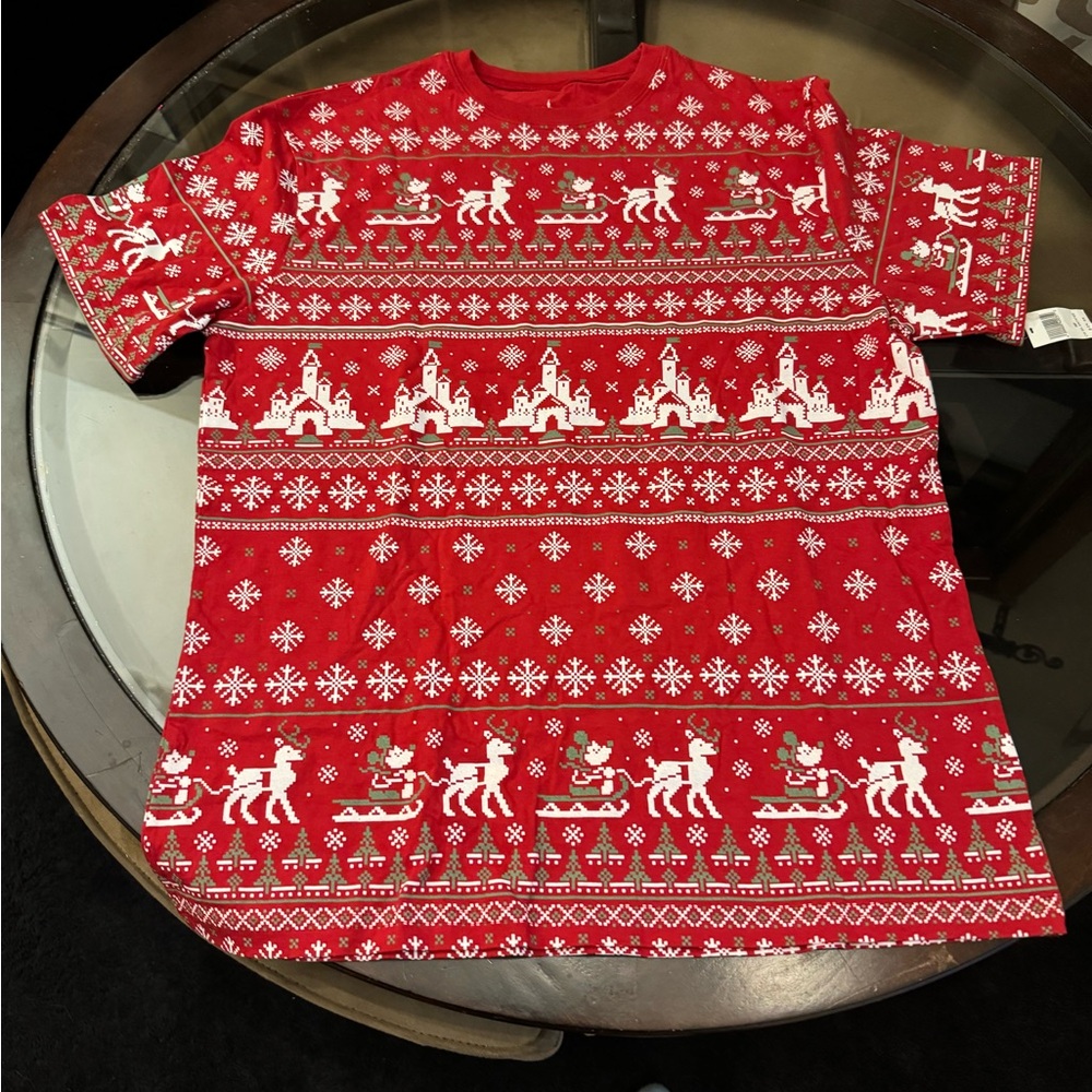 Disney Red and White Snowflake Shirt